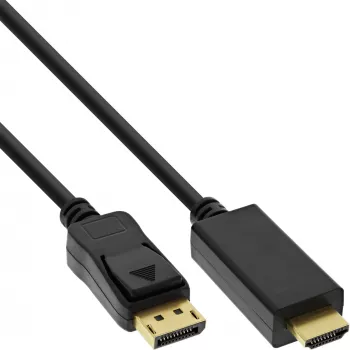 InLine 17187I DisplayPort į HDMI keitiklio kabelis 4K/60Hz juodas 0,3m