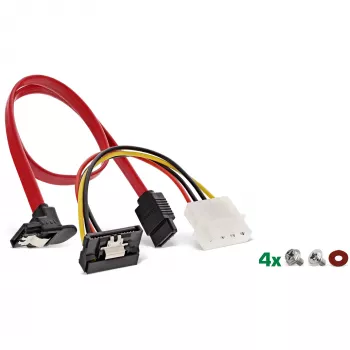InLine HDD/SSD montavimo rėmelis su SATA ir maitinimo kabeliu, kampuotais, su varžtais