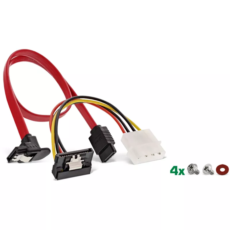 InLine HDD/SSD montavimo rėmelis su SATA ir maitinimo kabeliu, kampuotais, su varžtais