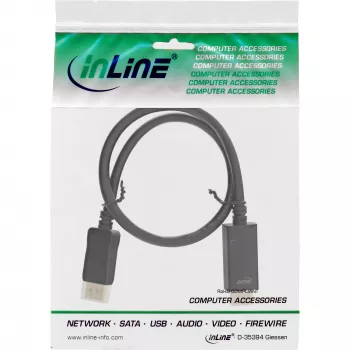 InLine 17186I DisplayPort į HDMI keitiklio laidas 0,5 m 4K/60Hz juodas