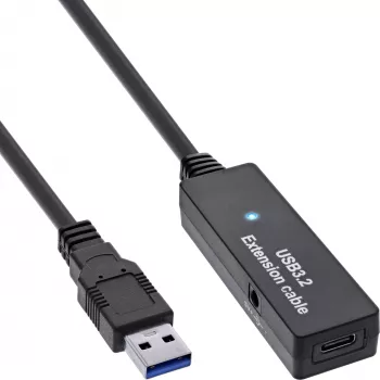 InLine USB 3.2 Gen.1 aktyvus ilgintuvas, USB-A kištukas į USB-C lizdą, 5 m