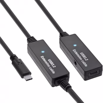 InLine USB 3.2 Gen.1 aktyvus prailgintuvas, USB-C kištukas į USB-C lizdą, 10 m
