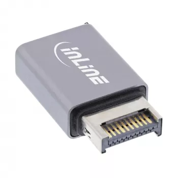 InLine USB 3.2 adapteris, vidinis USB-E priekinio skydelio jungtis į USB-C lizdą