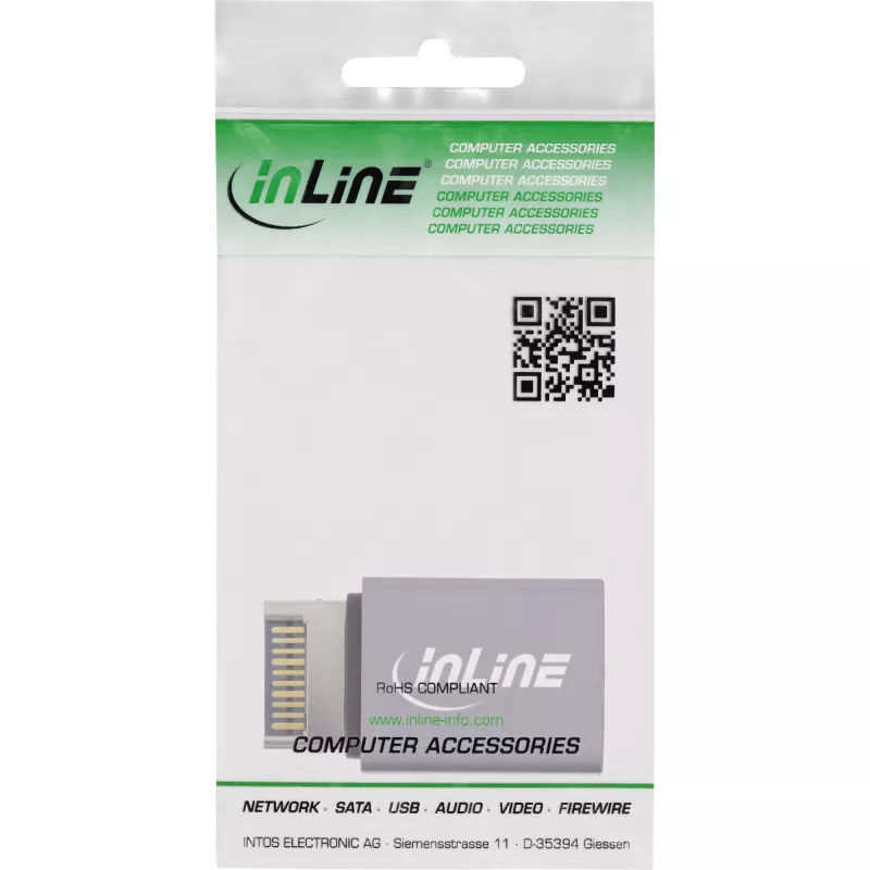 InLine USB 3.2 adapteris, vidinis USB-E priekinio skydelio jungtis į USB-C lizdą