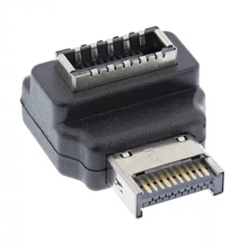 InLine USB 3.2 adapteris vidinis, priekinio skydelio USB-E kištukas į USB-E lizdą 90°