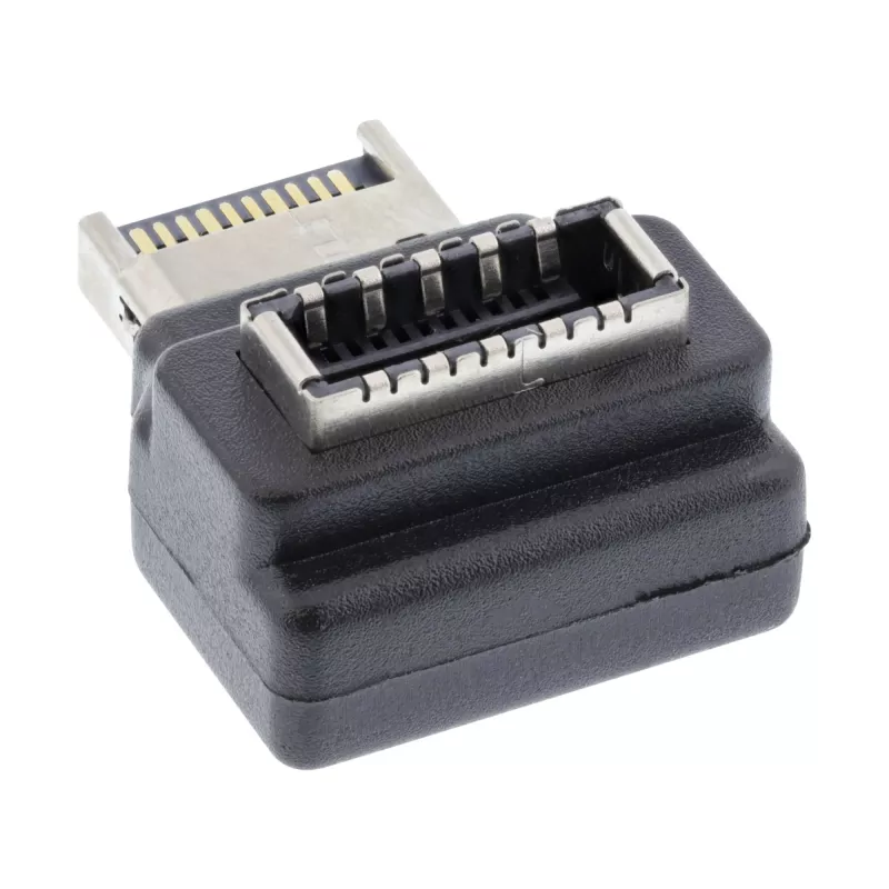 InLine USB 3.2 adapteris vidinis, priekinio skydelio USB-E kištukas į USB-E lizdą 90°