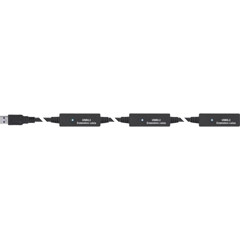 InLine USB 3.2 Gen.1 aktyvus ilgintuvas, USB-A kištukas į USB-C lizdą, 10 m