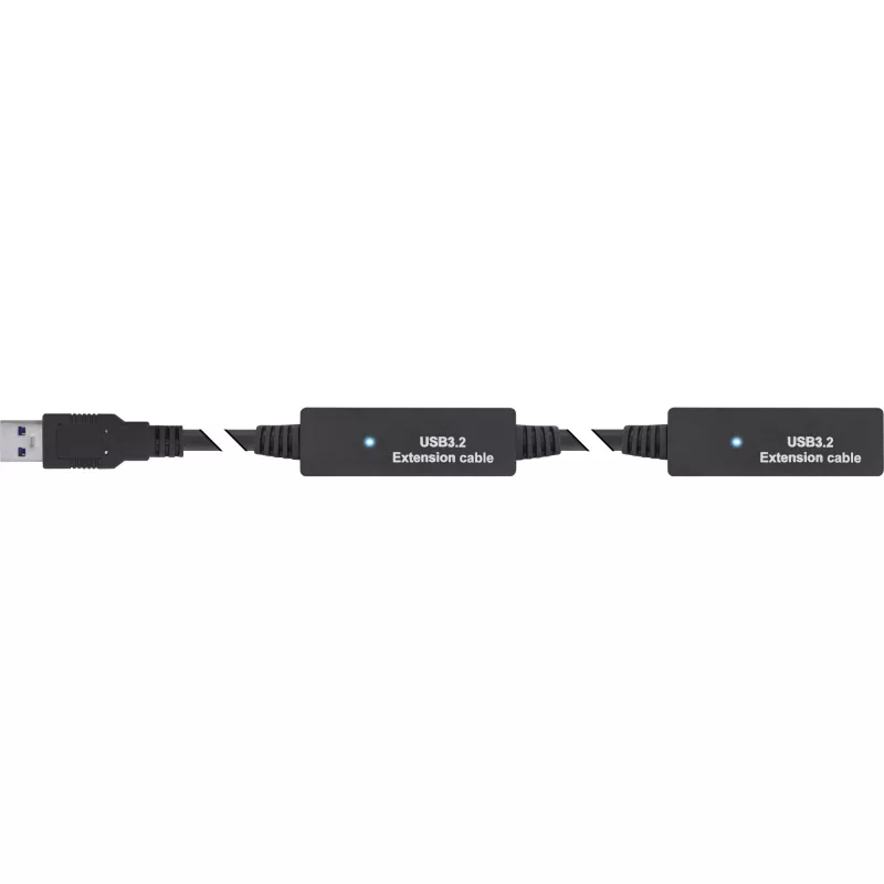 InLine USB 3.2 Gen.1 aktyvus ilginimo kabelis, USB-A kištukas į USB-C lizdą, 15 m
