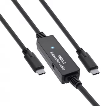 InLine USB 3.2 Gen.1 aktyvus kabelis, USB-C kištukas į USB-C kištuką, 10 m