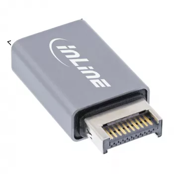 InLine USB 3.2 adapteris, vidinis USB-E priekinio skydelio jungtis į USB-A lizdą