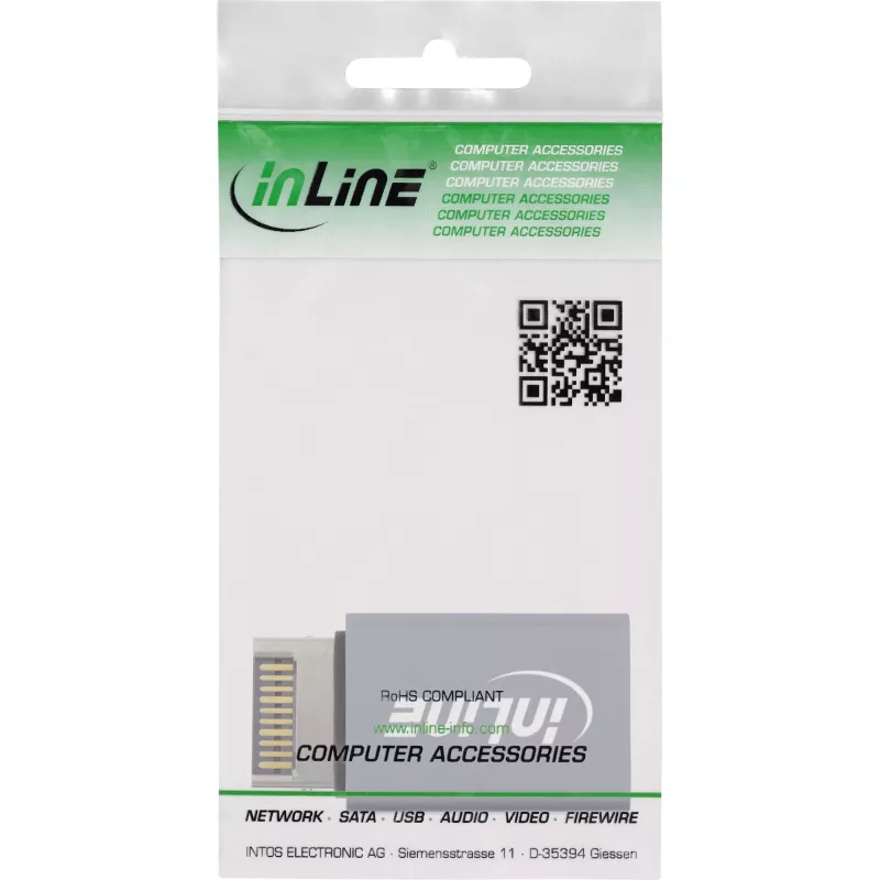 InLine USB 3.2 adapteris, vidinis USB-E priekinio skydelio jungtis į USB-A lizdą