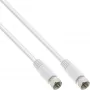 InLine SAT kabelis 2x ekranuotas itin maži nuostoliai 2x F-kištukas >75 dB baltas 0,5 m