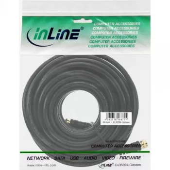 InLine SAT laidas Premium 69315P 15m 2x ekranuotas 2x F-kištukas juodas