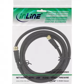 InLine SAT kabelis Premium 2x ekranuotas 2x F-kištukas >85dB juodas 5m