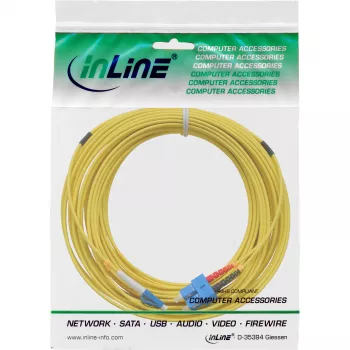 InLine Fiber optinis dupleksinis kabelis, LC/SC, 9/125µm, OS2, 1m