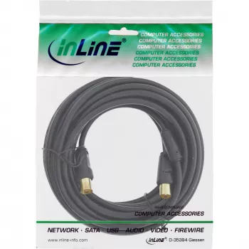 InLine anteninis kabelis 2x ekranuotas >85dB juodas 0,5m