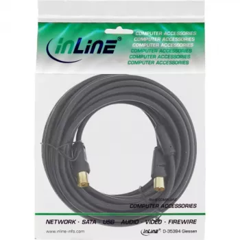 InLine antenos laidas 2x ekranuotas >85dB juodas 20m