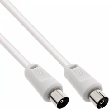 InLine anteninis kabelis 2x ekranuotas itin maži nuostoliai >75 dB baltas 10 m
