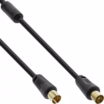 InLine antenos kabelis 2x ekranuotas >85dB juodas 2m