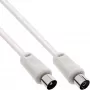 InLine anteninis kabelis 2x ekranuotas itin maži nuostoliai >75dB baltas 1m