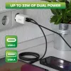 InLine USB maitinimo šaltinis, įkroviklis, USB-A + USB Type-C, 33W, PD + QC