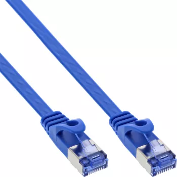 InLine Flat patch laidas, U/FTP, Cat.6A, mėlynas, 1 m