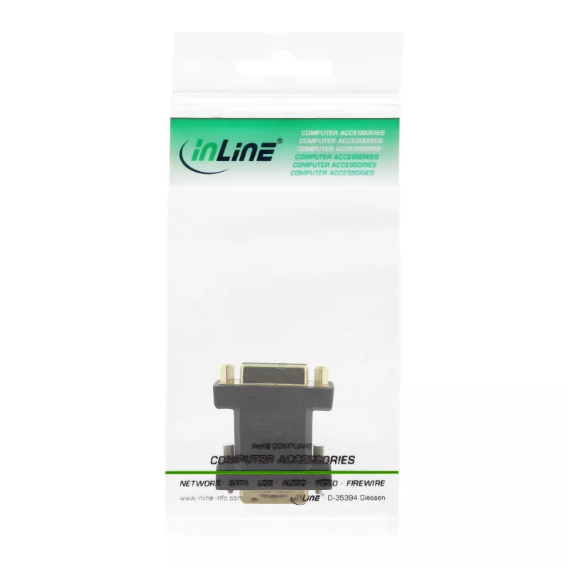 InLine DVI-D adapteris DVI-I 24+5 lizdas / DVI-D 24+1 kištukas, auksuoti kontaktai
