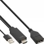 InLine HDMI (M) į DisplayPort (M) keitiklio laidas, 4K, juodas/auksinis, 0,3 m