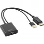 InLine HDMI (F) į DisplayPort (M) keitiklio kabelis, 4K, juodas/auksinis, 0,3 m