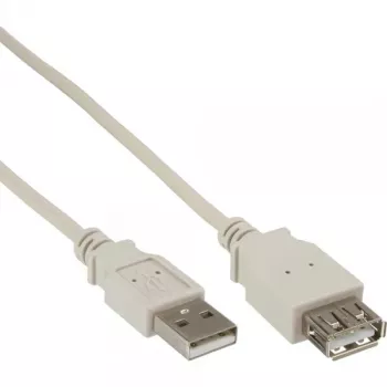InLine USB 2.0 ilginimo kabelis Type A kištukas / lizdas 34633 smėlio spalvos 0,3 m