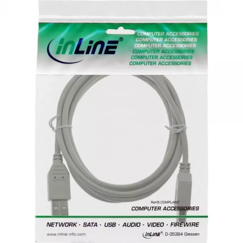 InLine USB 2.0 ilginimo kabelis Type A kištukas / lizdas 34633 smėlio spalvos 0,3 m
