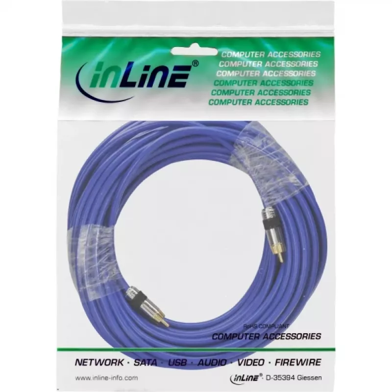 InLine Premium RCA garso kabelis 1x RCA kištukas / kištukas auksuotas 10 m