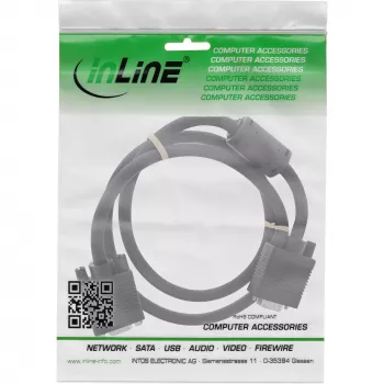InLine S-VGA ilginimo laidas 15 HD kištukas / lizdas juodas 5m