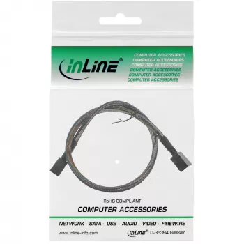 InLine Mini SAS HD kabelis SFF-8643 į SFF-8643 su šoniniu ryšiu 1 m