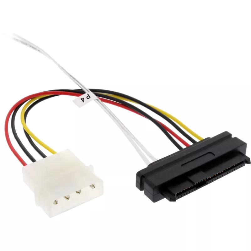 InLine Mini SAS HD laidas, SFF-8643 kampuotas į 4x SFF-8482 + maitinimas, 1 m