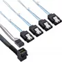 InLine Mini SAS HD kabelis SFF-8643 kampuotas į 4x SATA su šonine juosta 1m
