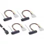 InLine Mini SAS HD kabelis SFF-8643 į 4x SFF-8482 + maitinimas 0,5 m