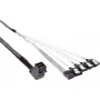 InLine Mini SAS HD kabelis SFF-8643 lenktas į 4x SATA + Sideband 0,5 m