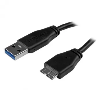 USB 3.0 laidas StarTech.com Slim Micro USB A (vyras) į Micro-USB B (vyras), 0,15 m, juodas
