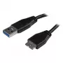 USB 3.0 laidas StarTech.com Slim Micro USB A (vyras) į Micro-USB B (vyras), 0,15 m, juodas
