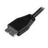 USB 3.0 laidas StarTech.com Slim Micro USB A (vyras) į Micro-USB B (vyras), 0,15 m, juodas