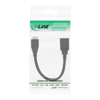 InLine Micro USB 3.0 OTG adapterio laidas Micro B kištukas į USB A lizdą 0,15 m