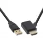 InLine HDMI adapteris M / F su USB-A maitinimo injektoriumi 0,5 m