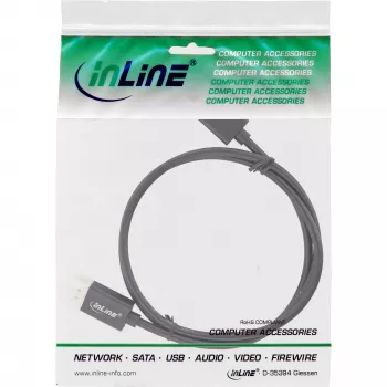 InLine DisplayPort 1.4 laidas Slim, 8K4K, juodas, paauksuoti kontaktai, 1 m