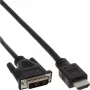 InLine HDMI–DVI laidas, HDMI kištukas / DVI kištukas 18+1, juodas, 1,5 m