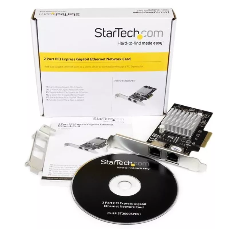 „StarTech.com“ dviejų prievadų PCI Express (PCIe x4) Gigabitinio Ethernet serverio adapterio tinklo plokštė su Intel i350 NIC