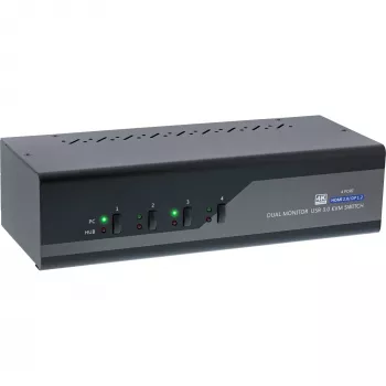 KVM Desktop Switch InLine 62644I 4 prievadų Dual Monitor DP+HDMI 4K USB 3.0 Garsas