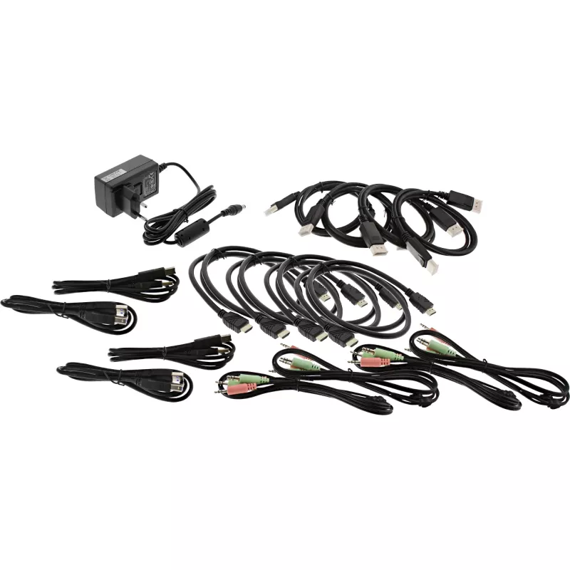 KVM Desktop Switch InLine 62644I 4 prievadų Dual Monitor DP+HDMI 4K USB 3.0 Garsas