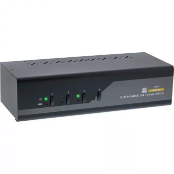 InLine KVM Desktop Switch 62654I 4 prievadų dviejų monitorių HDMI 4K USB 3.0 Garsas
