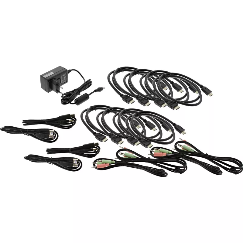 InLine KVM Desktop Switch 62654I 4 prievadų dviejų monitorių HDMI 4K USB 3.0 Garsas